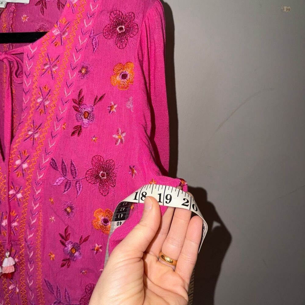 Hale Bob embroidered boho balloon sleeve tunic top - Picture 6 of 9